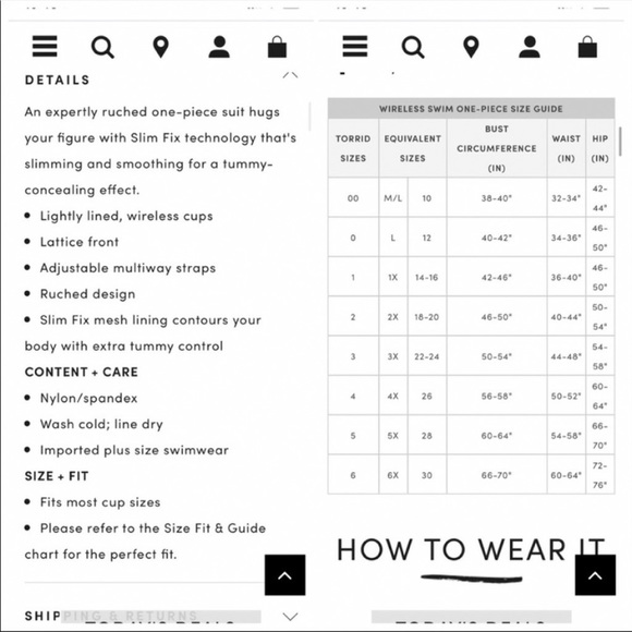 NWT! TORRID black lattice ruched one piece bathing suit, 5X. - Picture 9 of 9